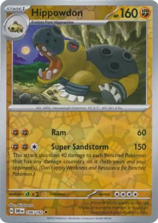 Hippowdon Reverse Holo 106 - Destined Rivals Pokesingles