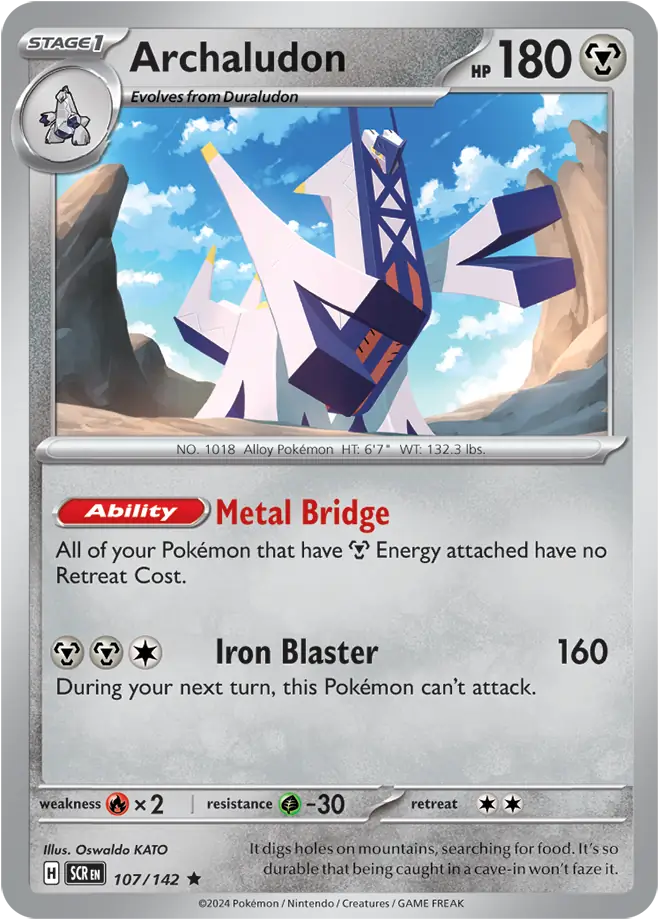 Archaludon Holo Rare 107 - Stellar Crown Pokesingles