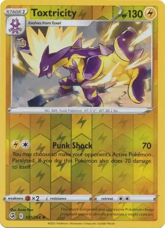 Toxtricity Reverse Holo 107, Fusion Strike | Sword & Shield, , 2.00 kr, Pokesingles. Kjøp pokemon kort til lave priser hos oss.