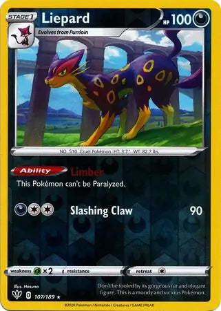 Liepard Reverse Holo 107, Darkness Ablaze | Sword & Shield, , 100.00 kr, Pokesingles. Kjøp pokemon kort til lave priser hos oss.