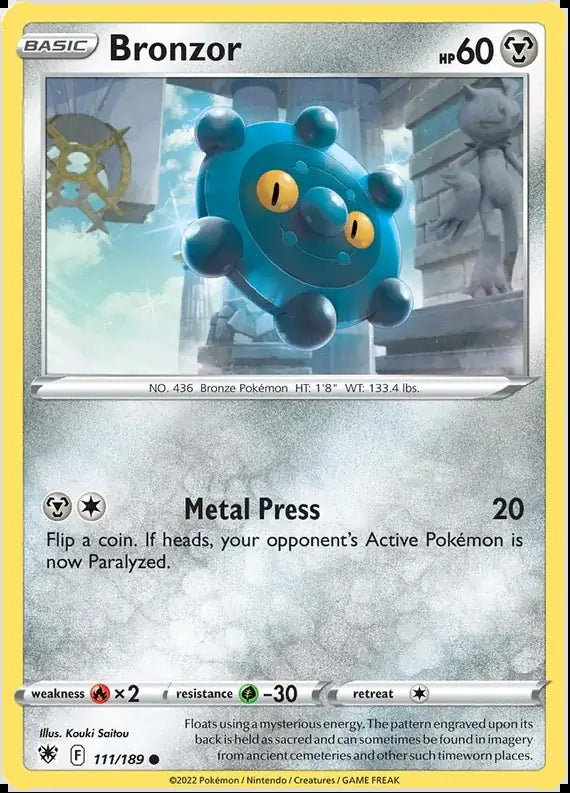 111 Bronzor, Astral Radiance | Sword & Shield, , 3.00 kr, Pokesingles. Kjøp pokemon kort til lave priser hos oss.