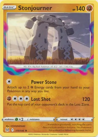Stonjourner 111, Lost Origin | Sword & Shield, , 0.00 kr, Pokesingles. Kjøp pokemon kort til lave priser hos oss.