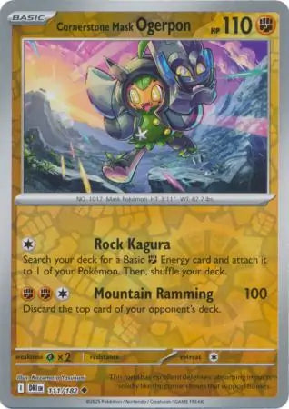 Cornerstone Mask Ogerpon Reverse Holo 111 - Destined Rivals Pokesingles