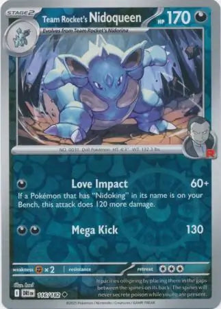 Team Rocket's Nidoqueen Reverse Holo 116 - Destined Rivals Pokesingles