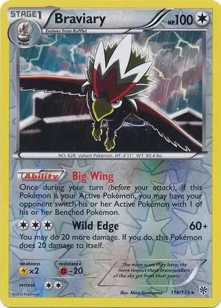 Braviary Reverse Holo 116 - Plasma Storm