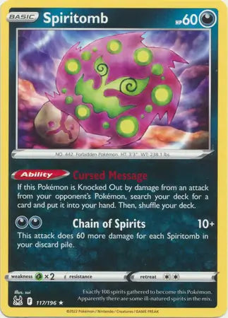 Spiritomb 117, Lost Origin | Sword & Shield, , 0.00 kr, Pokesingles. Kjøp pokemon kort til lave priser hos oss.