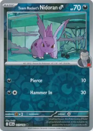 Team Rocket's Nidoran M Reverse Holo 117 - Destined Rivals Pokesingles