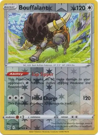 Bouffalant Reverse Holo 118 - Battle Styles Pokesingles