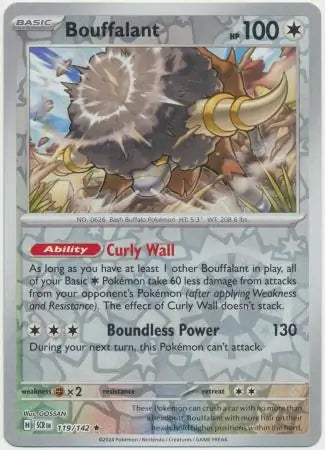 Bouffalant Reverse Holo Rare 119 - Stellar Crown Pokesingles