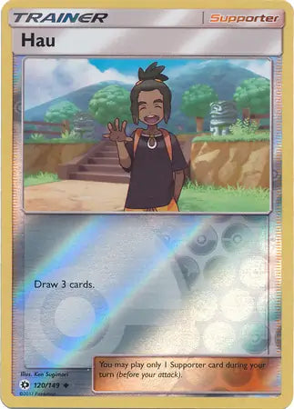 Hau Reverse Holo 120 - Sun & Moon Base Pokesingles