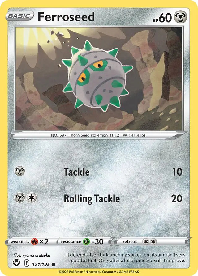 Ferroseed 121, Silver Tempest | Sword & Shield, , 0.00 kr, Pokesingles. Kjøp pokemon kort til lave priser hos oss.