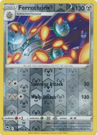 Ferrothorn Reverse Holo 122, Silver Tempest | Sword & Shield, , 0.00 kr, Pokesingles. Kjøp pokemon kort til lave priser hos oss.