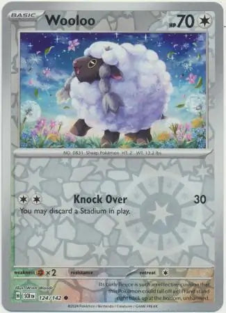 Wooloo Reverse Holo 124 - Stellar Crown Pokesingles