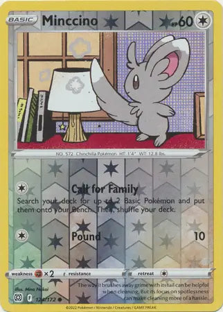 Minccino Reverse Holo 124, Brilliant Stars | Sword & Shield, , 0.00 kr, Pokesingles. Kjøp pokemon kort til lave priser hos oss.