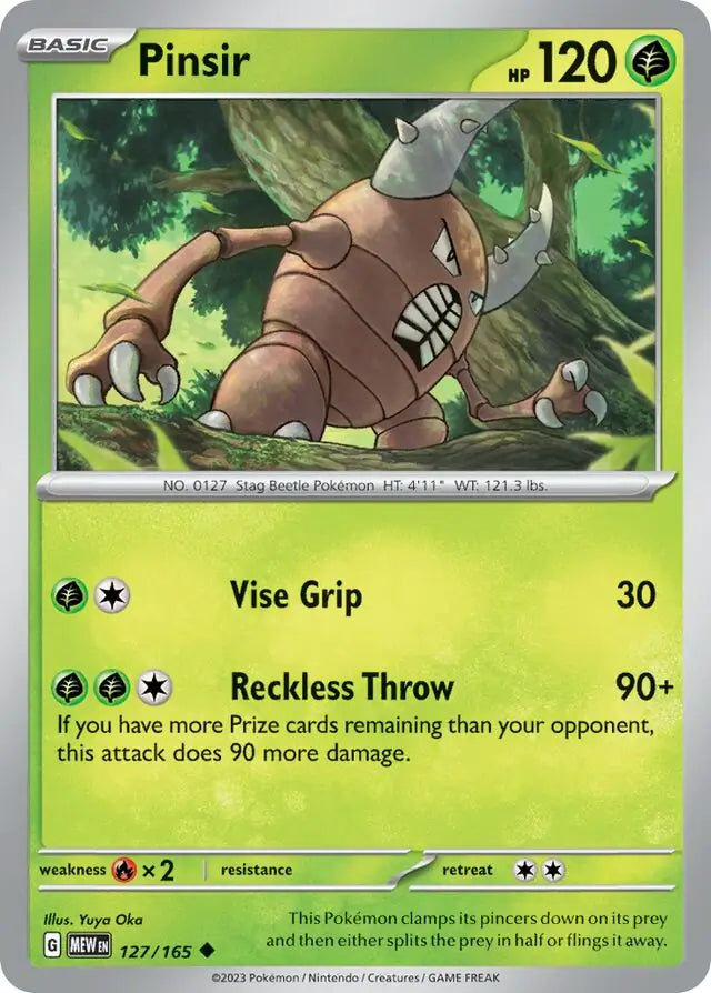 127 Pinsir, 151 | Scarlet & Violet, , 3.00 kr, Pokesingles. Kjøp pokemon kort til lave priser hos oss.
