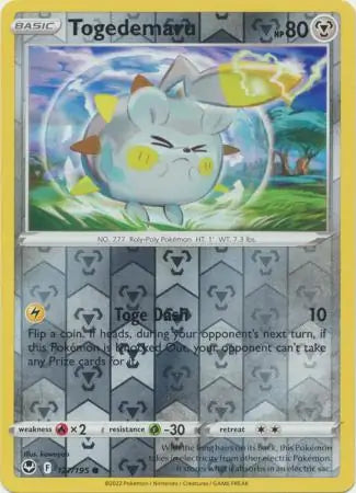 Togedemaru Reverse Holo 127, Silver Tempest | Sword & Shield, , 0.00 kr, Pokesingles. Kjøp pokemon kort til lave priser hos oss.