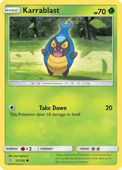 Karrablast 12/236- Unified Minds Pokesingles