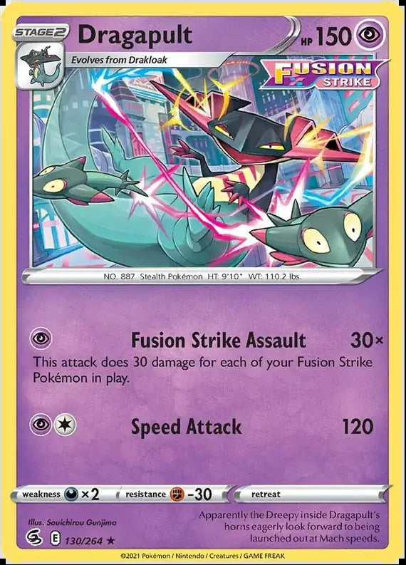 Dragapult 130, Fusion Strike | Sword & Shield, , 0.00 kr, Pokesingles. Kjøp pokemon kort til lave priser hos oss.