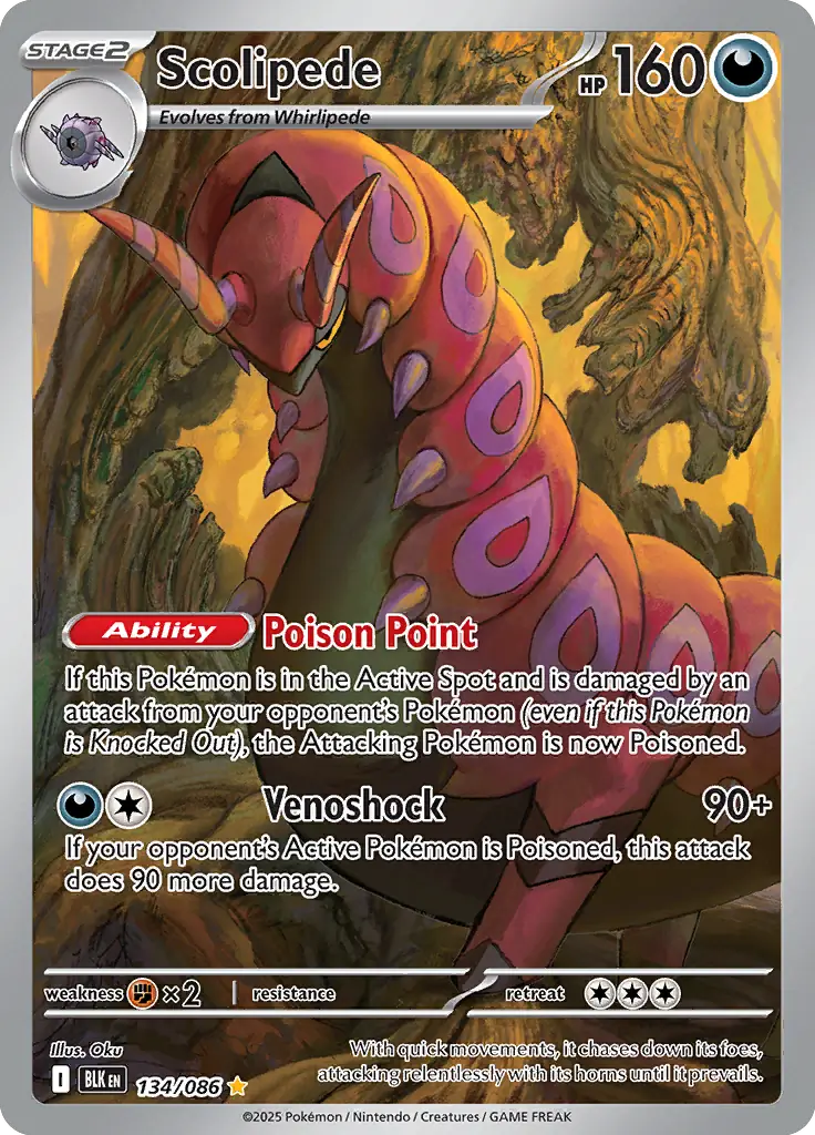 Scolipede 134 - Black Bolt Pokesingles