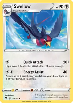 Swellow 134 - Vivid Voltage Pokesingles