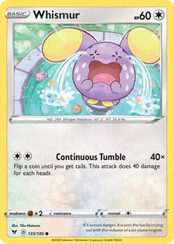 Whismur 135 - Vivid Voltage Pokesingles