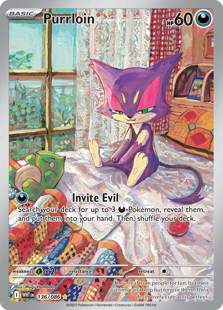 Purrloin 136 - White Flare Pokesingles