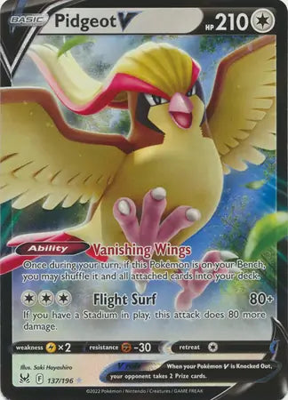 Pidgeot V 137, Lost Origin | Sword & Shield, , 0.00 kr, Pokesingles. Kjøp pokemon kort til lave priser hos oss.