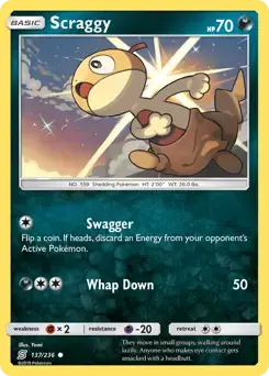 Scraggy 137/236- Unified Minds Pokesingles