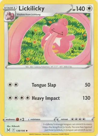 Lickilicky 139, Lost Origin | Sword & Shield, , 0.00 kr, Pokesingles. Kjøp pokemon kort til lave priser hos oss.