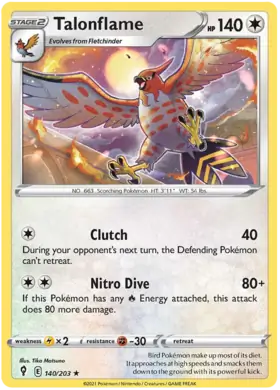Talonflame 140, Evolving Skies | Sword & Shield, , 5.00 kr, Pokesingles. Kjøp pokemon kort til lave priser hos oss.