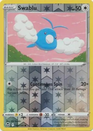 Swablu Reverse Holo 142, Silver Tempest | Sword & Shield, , 0.00 kr, Pokesingles. Kjøp pokemon kort til lave priser hos oss.