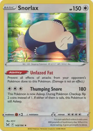 Snorlax 143, Lost Origin | Sword & Shield, , 0.00 kr, Pokesingles. Kjøp pokemon kort til lave priser hos oss.