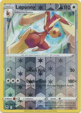Lopunny Reverse Holo 145, Silver Tempest | Sword & Shield, , 0.00 kr, Pokesingles. Kjøp pokemon kort til lave priser hos oss.