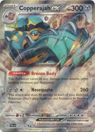 Copperajah ex 150 - Paldea Evolved, Paldea Evolved | Scarlet & Violet, , 15.00 kr, Pokesingles. Kjøp pokemon kort til lave priser hos oss.