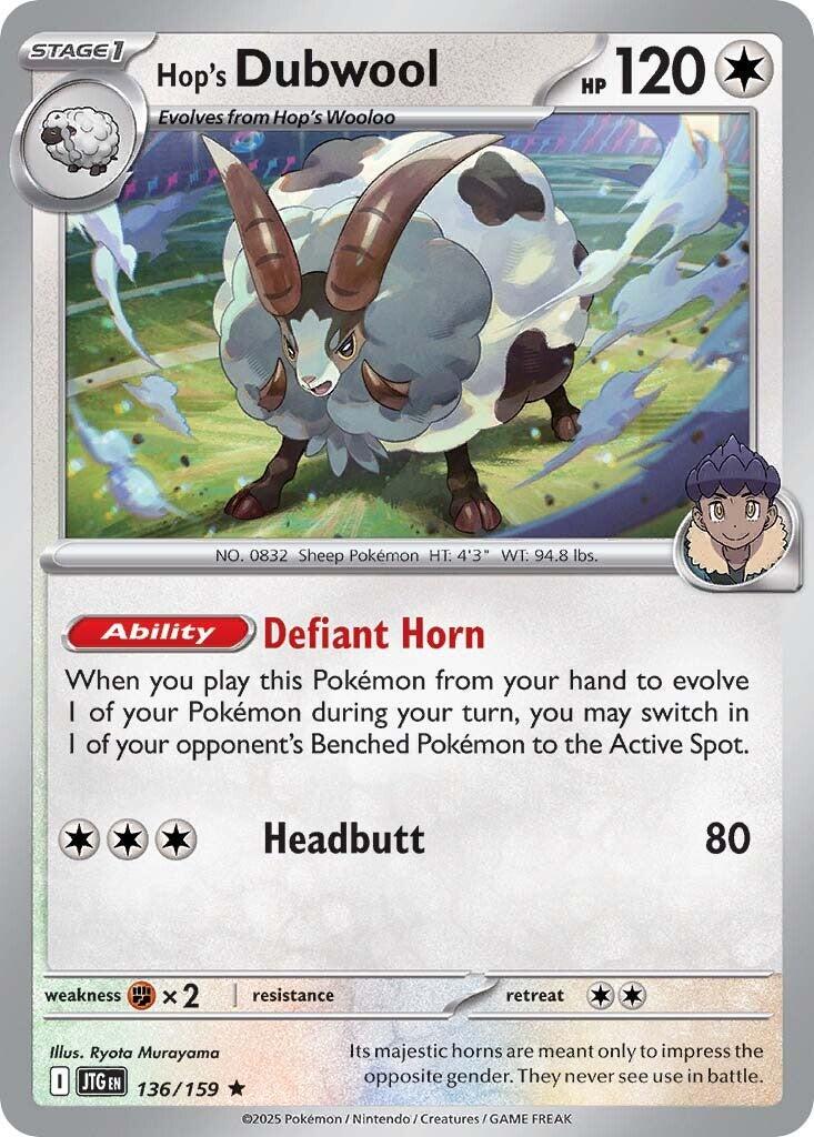 Hop's Dubwool Holo Rare 136 - Journey Together Pokesingles