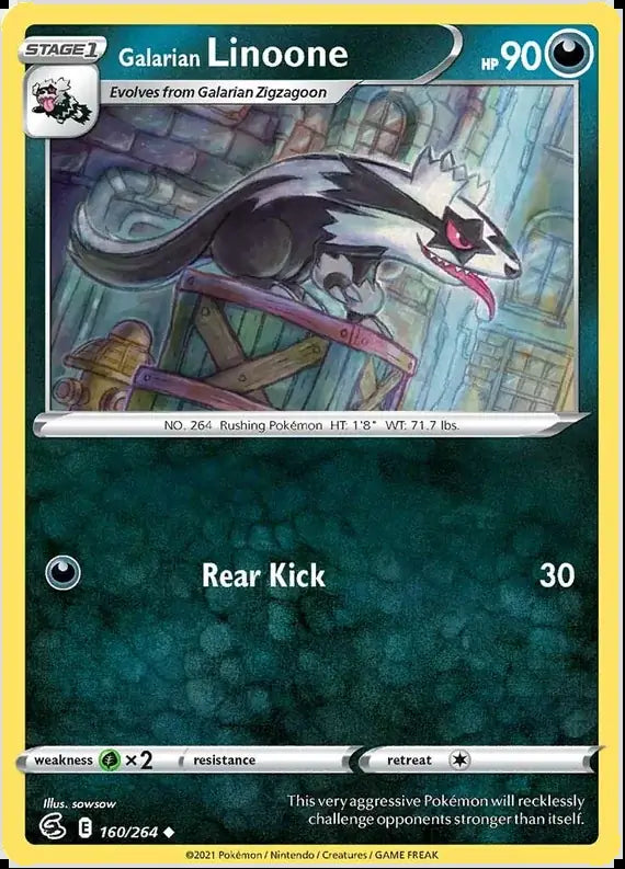 Galarian Linoone 160, Fusion Strike | Sword & Shield, , 0.00 kr, Pokesingles. Kjøp pokemon kort til lave priser hos oss.