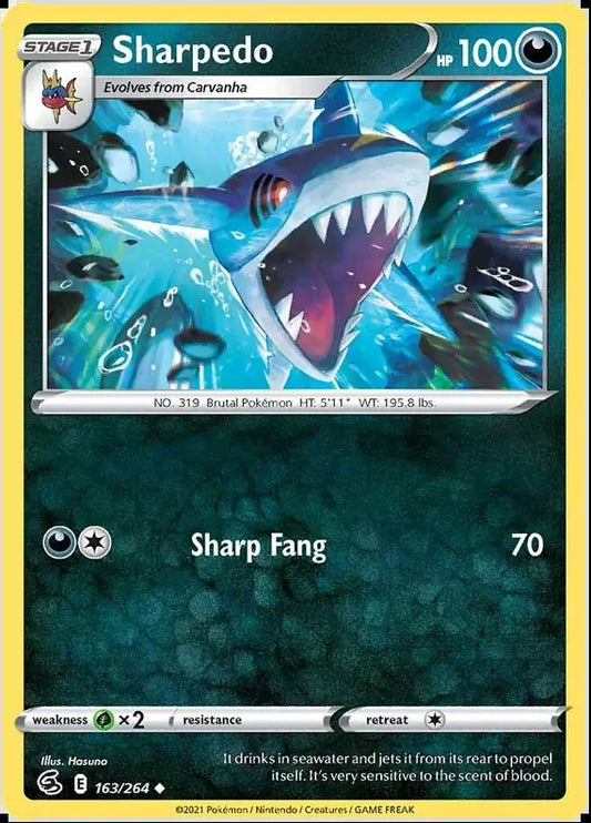 Sharpedo 163, Fusion Strike | Sword & Shield, , 0.00 kr, Pokesingles. Kjøp pokemon kort til lave priser hos oss.