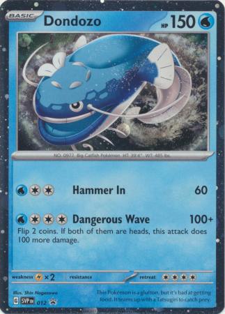 Dondozo 012 SVP Promo, Scarlet & Violet | Promos, promo, 12.00 kr, Pokesingles. Kjøp pokemon kort til lave priser hos oss.