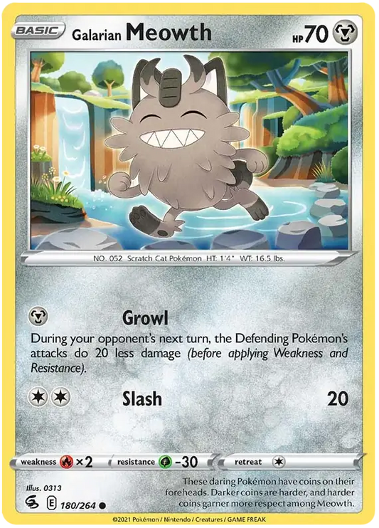 Galarian Meowth 180, Fusion Strike | Sword & Shield, , 0.00 kr, Pokesingles. Kjøp pokemon kort til lave priser hos oss.
