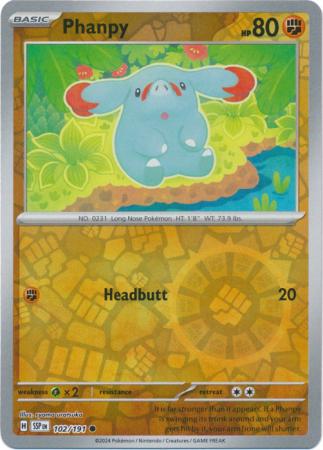 Phanpy Reverse Holo 102 - Surging Sparks Pokesingles
