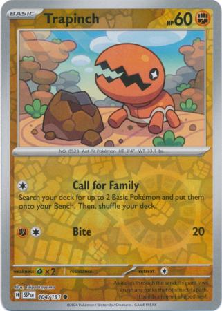 Trapinch Reverse Holo 104 - Surging Sparks Pokesingles