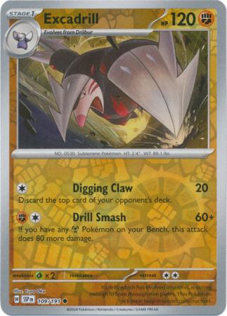Excadrill Reverse Holo 109 - Surging Sparks Pokesingles