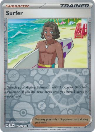 Surfer Reverse Holo 187 - Surging Sparks Pokesingles