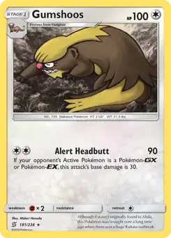 Gumshoos 181/236- Unified Minds Pokesingles