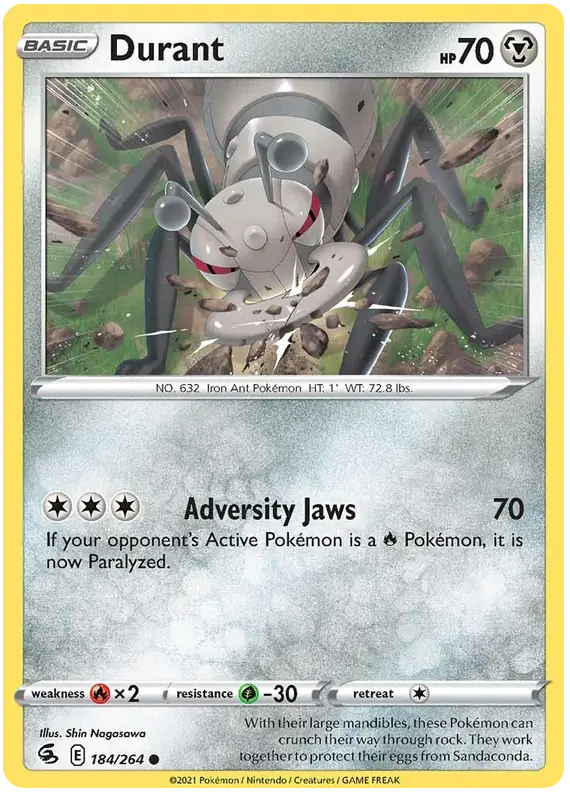 Durant 184, Fusion Strike | Sword & Shield, , 0.00 kr, Pokesingles. Kjøp pokemon kort til lave priser hos oss.