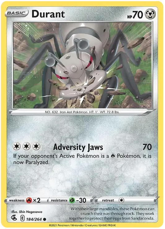 Durant 184, Fusion Strike | Sword & Shield, , 0.00 kr, Pokesingles. Kjøp pokemon kort til lave priser hos oss.