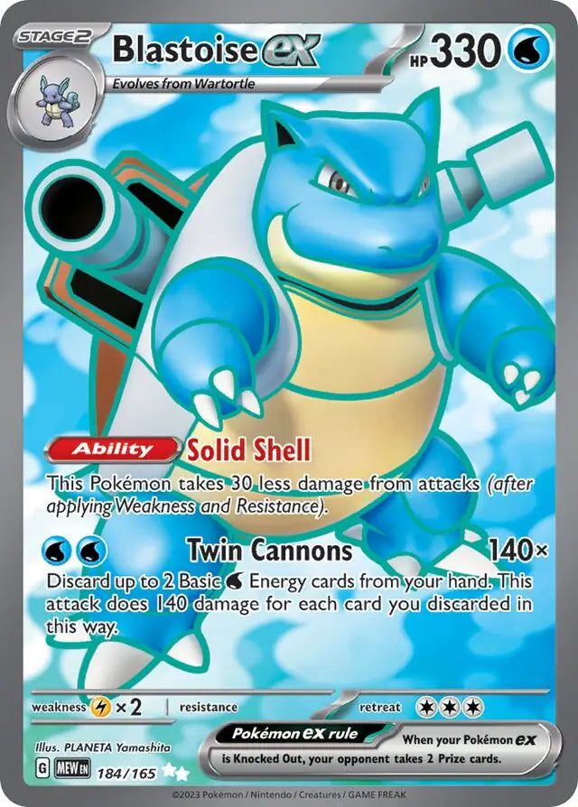 184 Blastoise ex, 151 | Scarlet & Violet, , 85.00 kr, Pokesingles. Kjøp pokemon kort til lave priser hos oss.