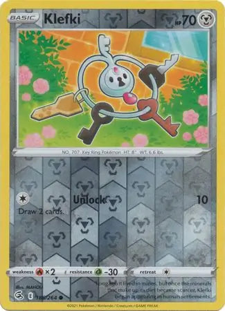 Klefki Reverse Holo 186, Fusion Strike | Sword & Shield, , 0.00 kr, Pokesingles. Kjøp pokemon kort til lave priser hos oss.