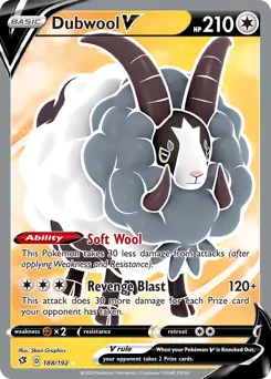 Full Art Dubwool V 188 - Rebel Clash Pokesingles