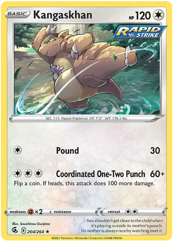 Kangaskhan 204, Fusion Strike | Sword & Shield, , 0.00 kr, Pokesingles. Kjøp pokemon kort til lave priser hos oss.